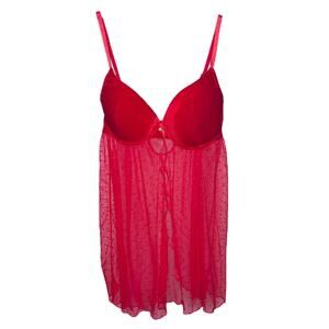 hush lingerie velvet bling swiss dot babydoll size medium